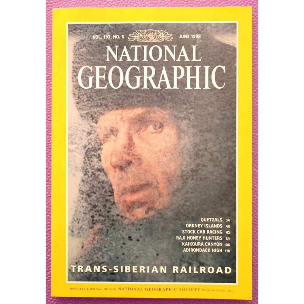 National Geographic Magazine June 1998 Trans Siberian Railroad Quetzal Stock Car